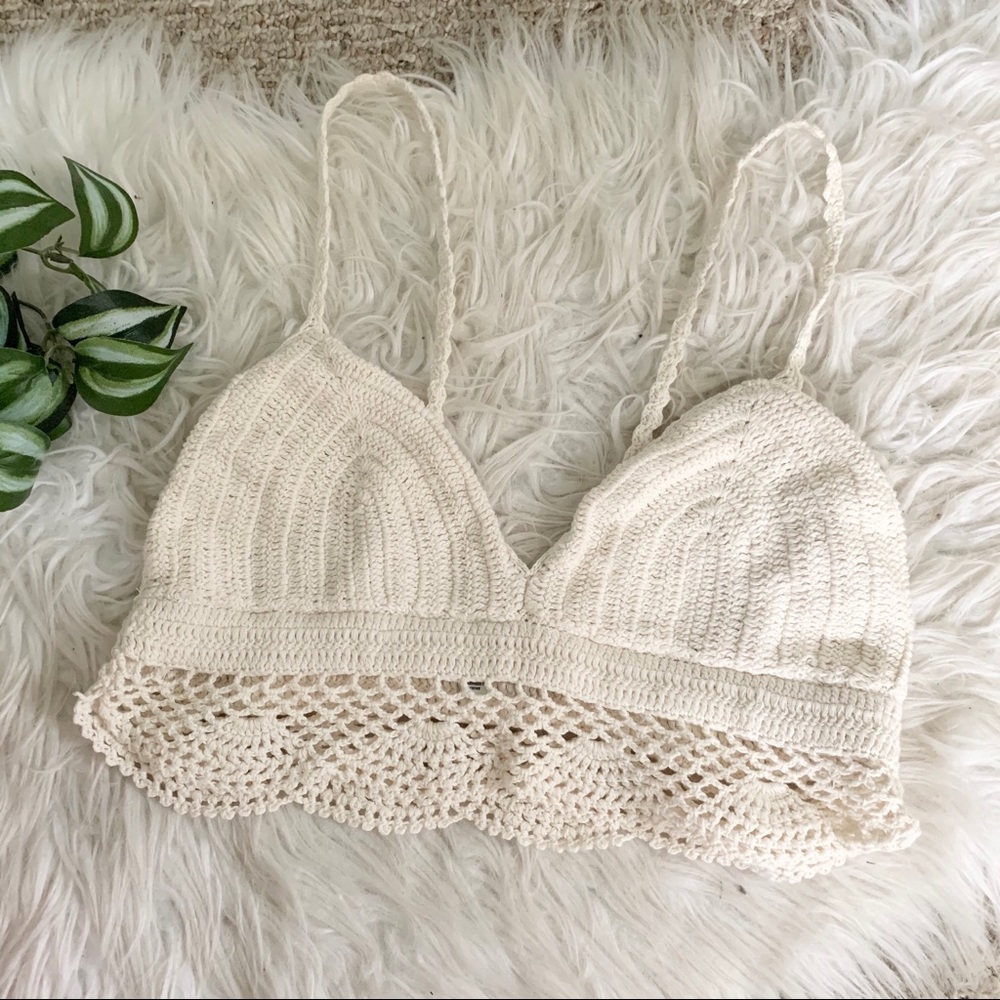 American Eagle | Crochet Boho Woven Bralette Top